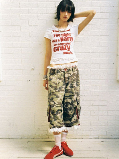 Detachable Lace Camouflage Shorts【s0000012955】