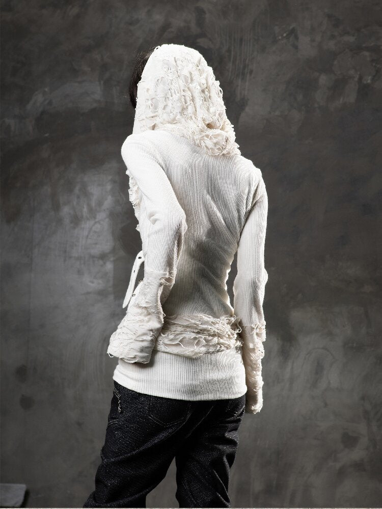 Ripped Hooded Knit【s0000015956】