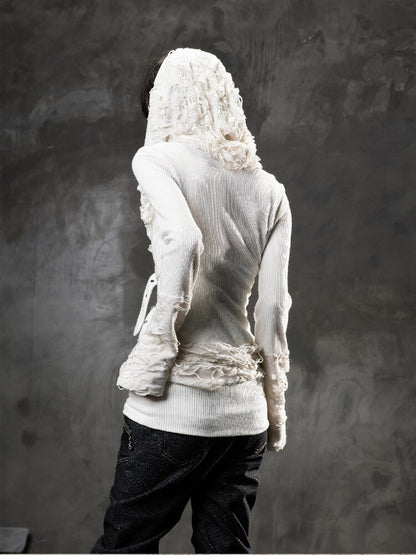 Ripped Hooded Knit【s0000015956】