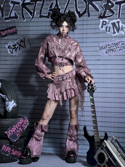 Sequined Denim A-Line Lace-Up Low-Waist Mini Skirt【s0000014026】