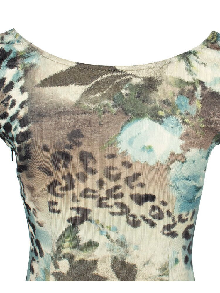 Vintage Leopard Floral Lace Dress【s0000018098】