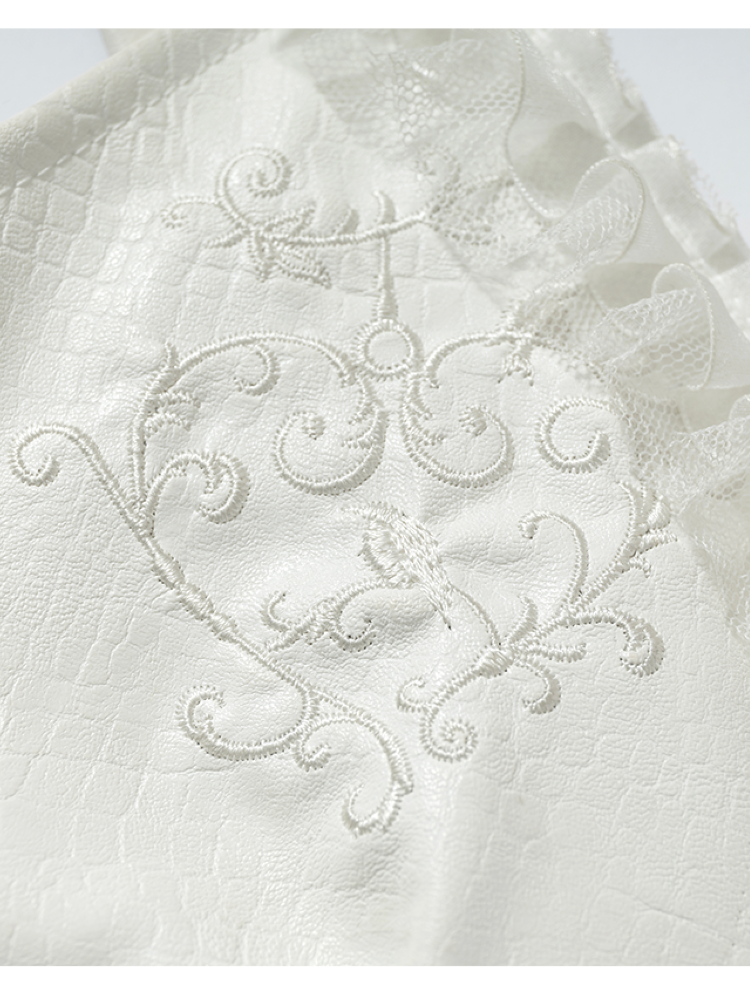 Dark Court Openwork Lace Leather Camisole【s0000014920】