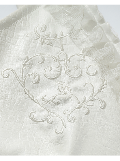 Dark Court Openwork Lace Leather Camisole【s0000014920】