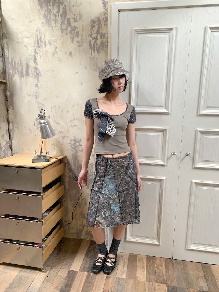 Leopard Polka Dot Patchwork T-Shirt【s0000018083】