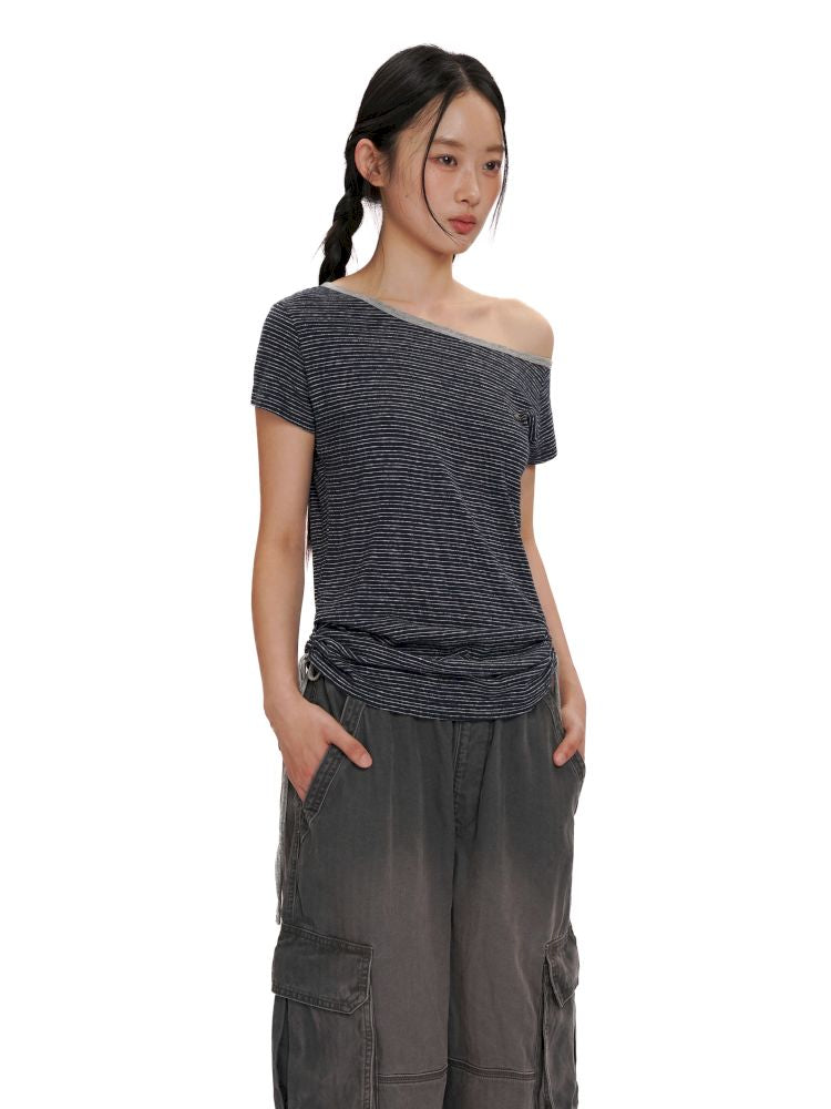 Drawstring Short Sleeve T-Shirt【s0000012496】