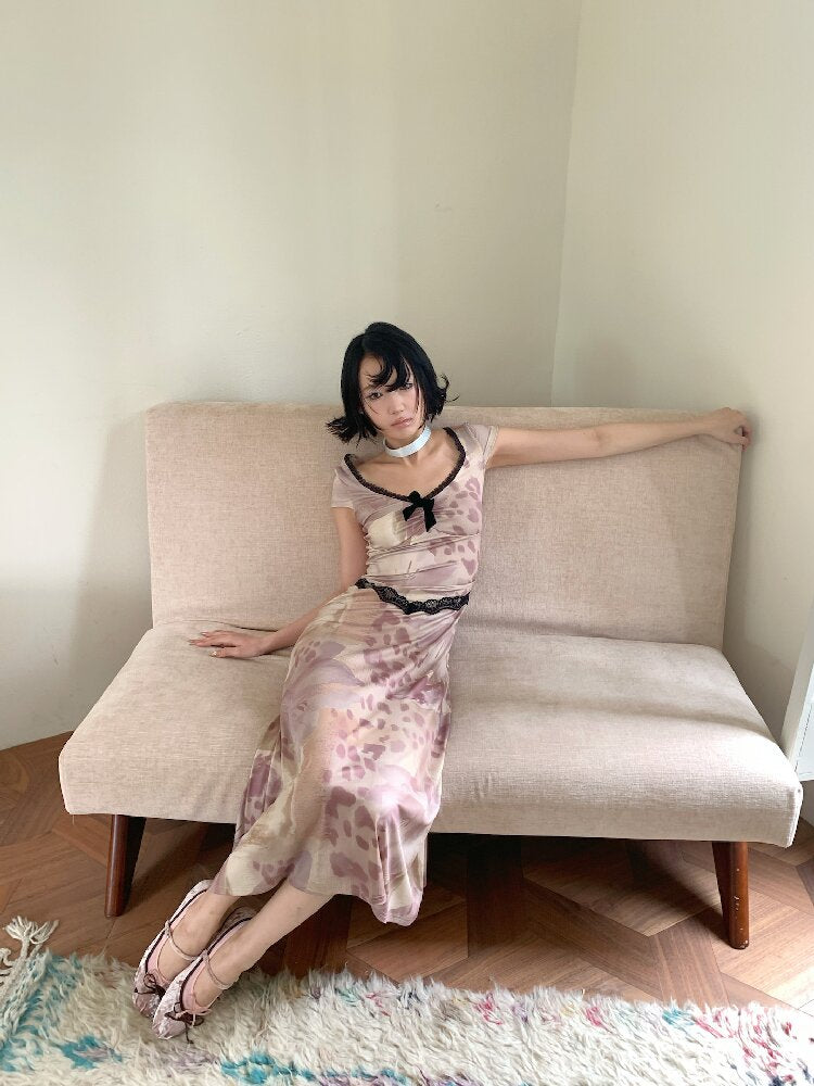 Vintage Pattern Lace Floral Dress【s0000018086】