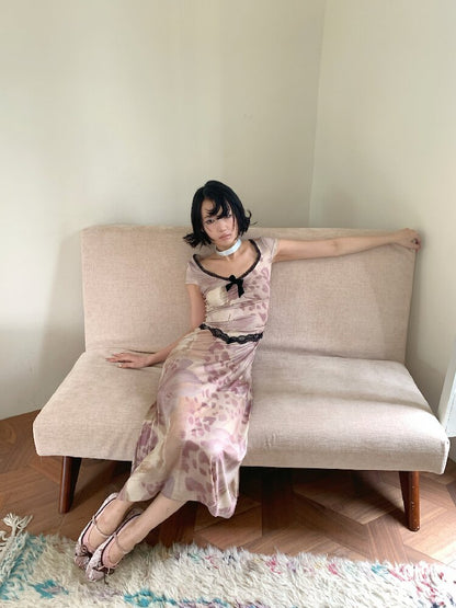 Vintage Pattern Lace Floral Dress【s0000018086】