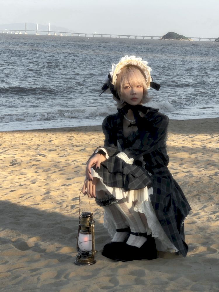 레이스 ji 슬리브 도베 테일 불규칙한 셔츠 [S0000011340]