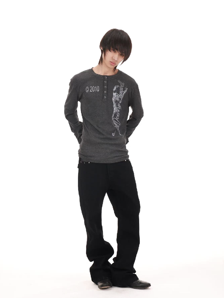 Black Panther Sheer Henry Shirt【s0000018209】