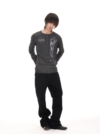 Black Panther Sheer Henry Shirt【s0000018209】