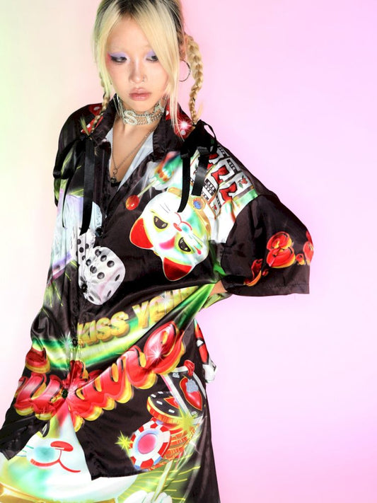 Printe D Shilk Oose PS Shize 셔츠 [S0000007158]