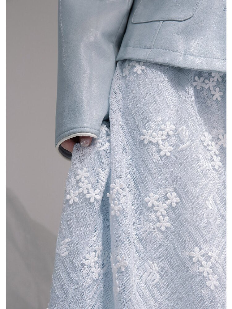Ice Lake Gauze Embroidered Dress【s0000015744】