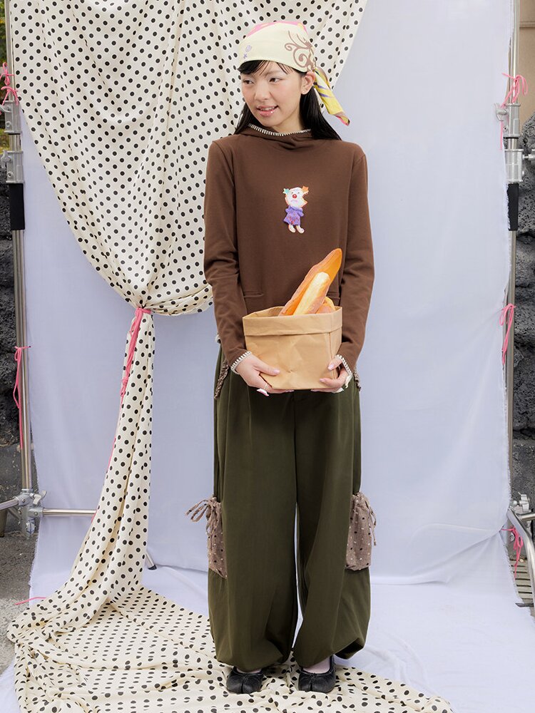 Printed Hood Girl Long Sleeve T【s0000015848】