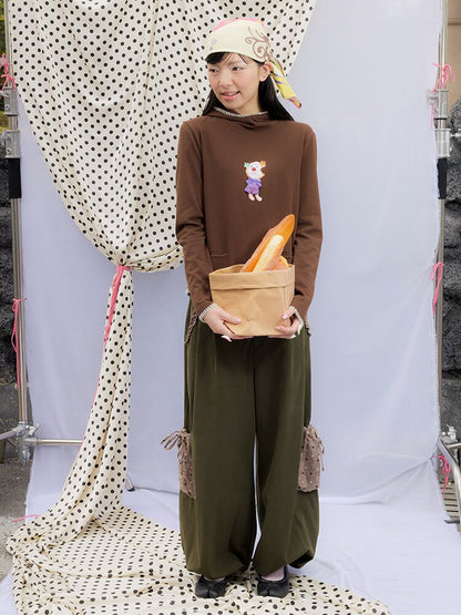 Printed Hood Girl Long Sleeve T【s0000015848】