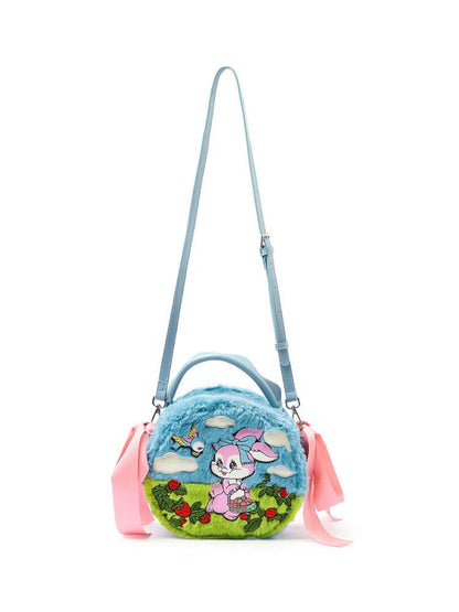 Blue Rabbit Plush Round Cake Bag【s0000015373】