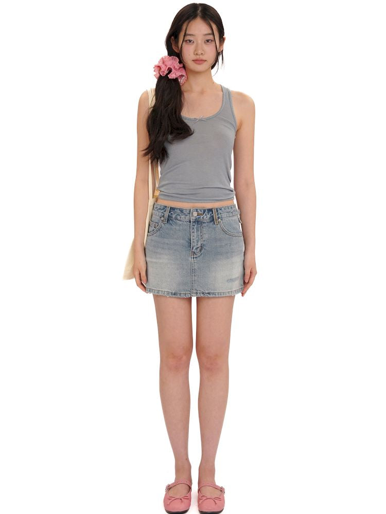 Lace bow casual lazy camisole undershirt【s0000013437】