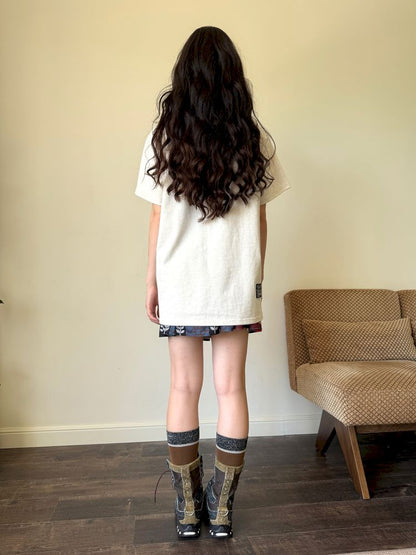 Cute Printed Short Sleeve Loose T-Shirt【s0000013510】