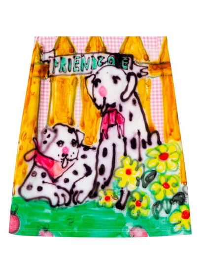 Colorful Spotted Dog Printed Half Skirt【s0000013333】