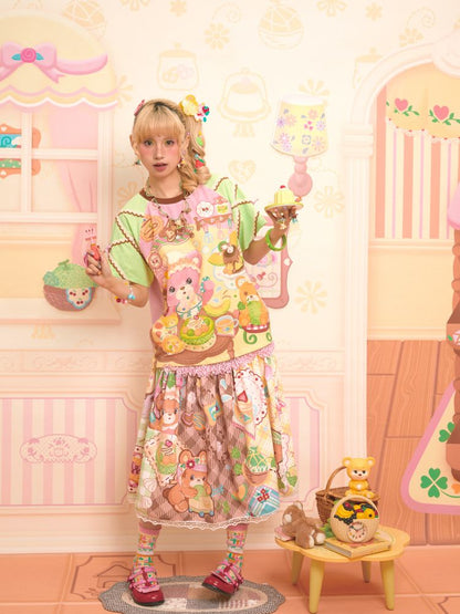 Patchwork Color Collision Neck T-Shirt【s0000013347】