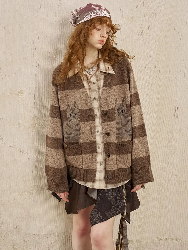 Relaxed-Fit Long-Sleeve Knit Cardigan【s0000014062】