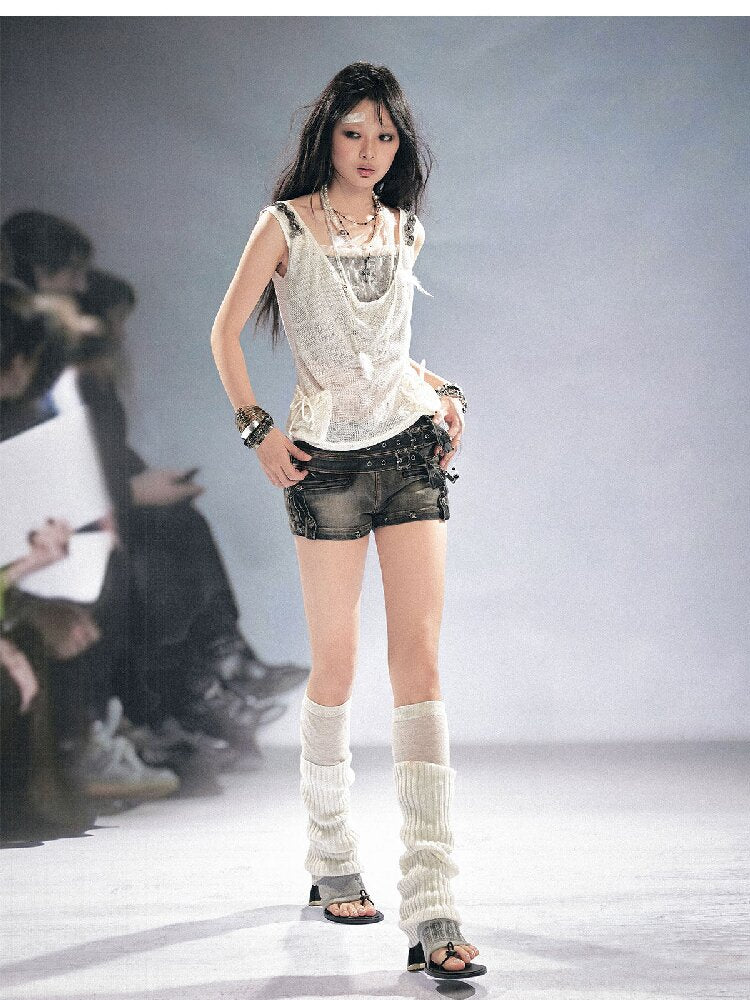 Sequin Studded Checkered Vest【s0000016216】