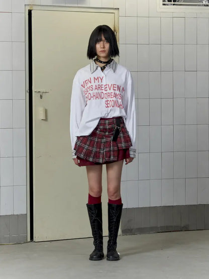 College Style Asymmetric Suit Pleated Skirt【s0000014205】