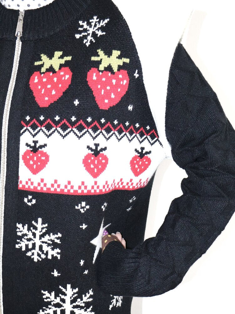Strawberry Fair Isle Jacquard Sweater【s0000018669】