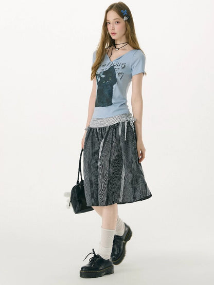 Retro Academy Plaid Polka Dot Skirt【s0000017154】