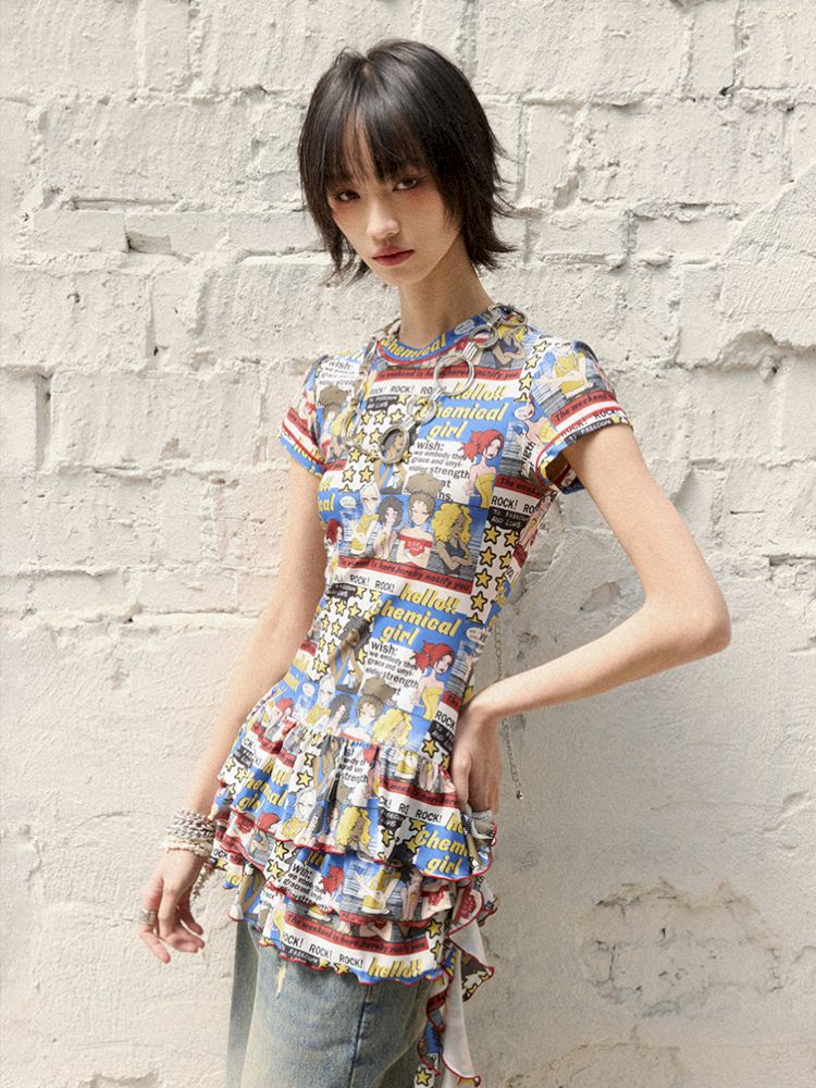 Manga Full Print Cake Dress【s0000012420】