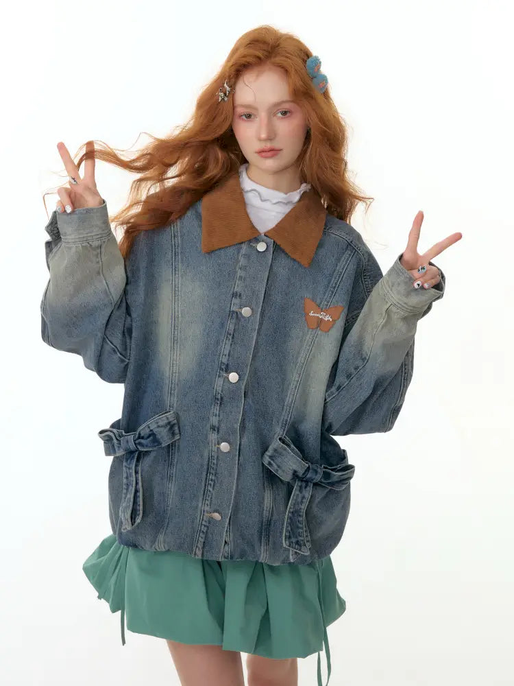 Vintage Relaxed-Fit Denim Jacket【s0000014349】