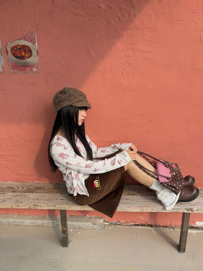 Bear Heart Print Cardigan Set【s0000019085】