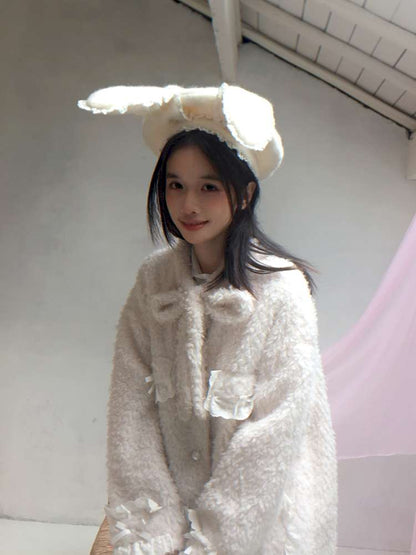 Rabbit-Eared Bendable Lace Beret【s0000014524】