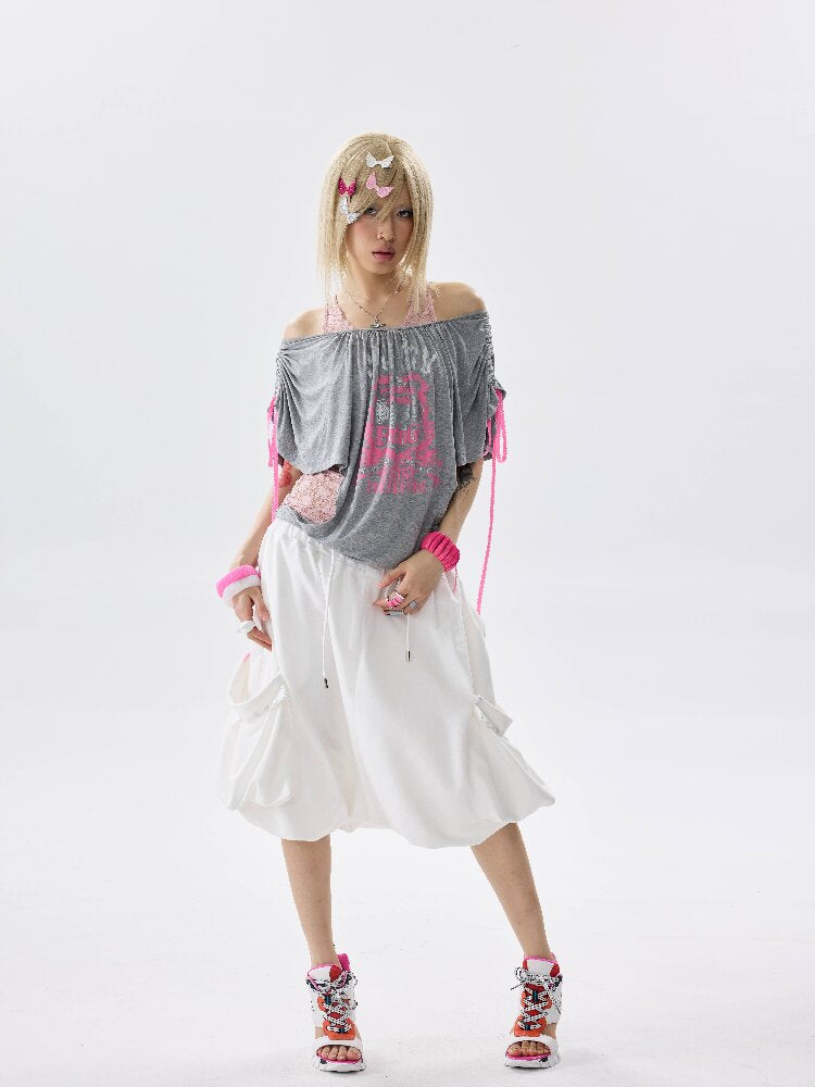 Two Piece Single Shoulder T Shirt【s0000017645】