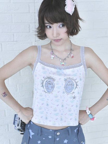 Playful Cartoon Eye Lace Camisole【s0000017475】