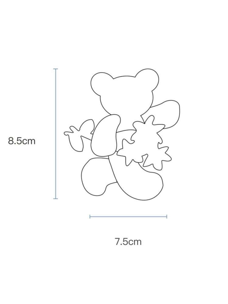 Bear Bouquet Flocked Acrylic Hairpin【s0000014508】