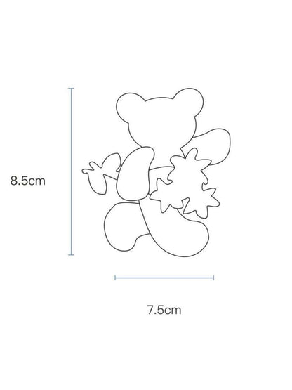 Bear Bouquet Flocked Acrylic Hairpin【s0000014508】