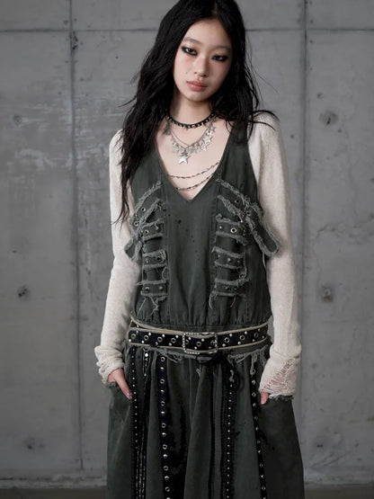 Workwear Vest-Style Maxi Dress【s0000013941】