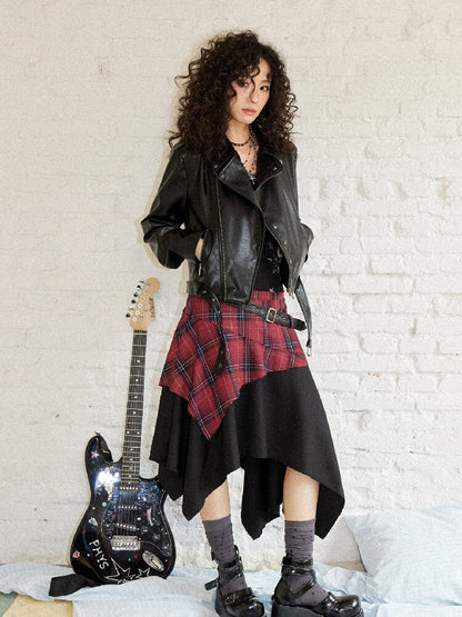 Sleek Rock Star Leather Jacket【s0000017903】