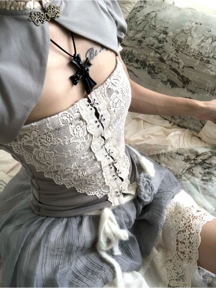 Fake two-piece tight short T-shirt【s0000013528】