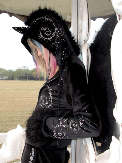 Horse Unicorn Velvet Diamond Coat【s0000015377】