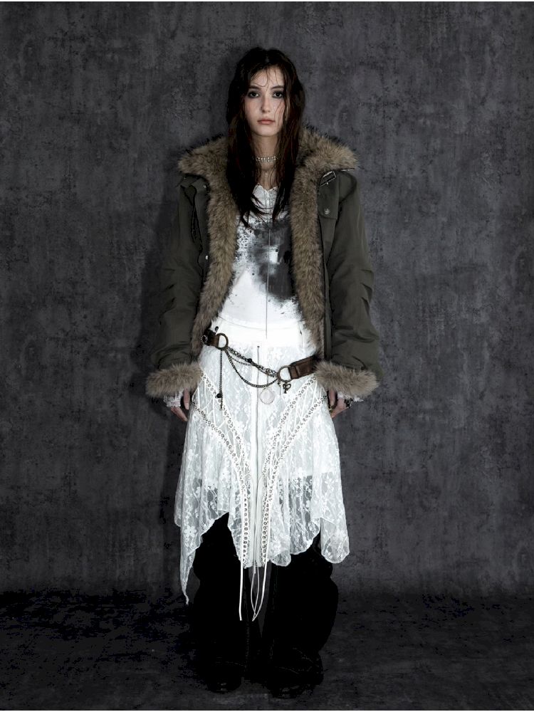 Fur Collar Mid-length Parka【s0000011266】