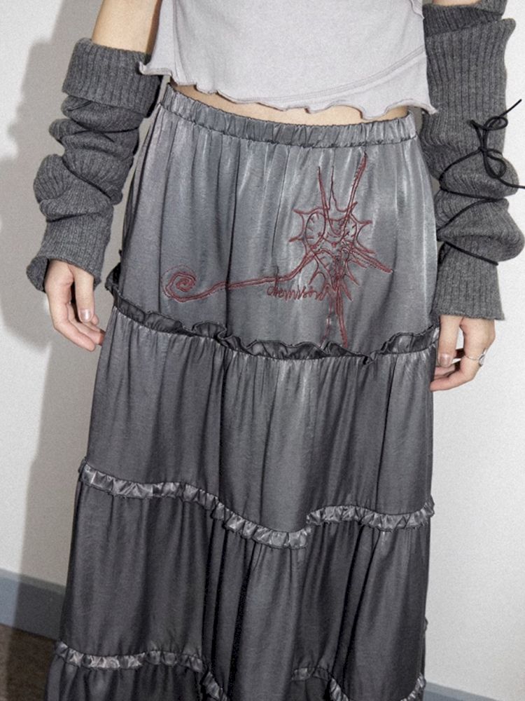 High waist thin a-line skirt【s0000012281】