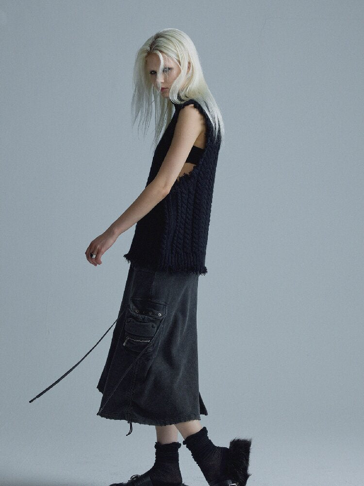 Worn Tassel Braided Silver Top【s0000018544】