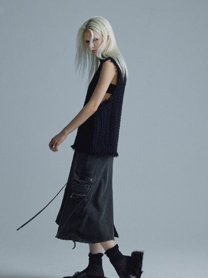 Worn Tassel Braided Silver Top【s0000018544】