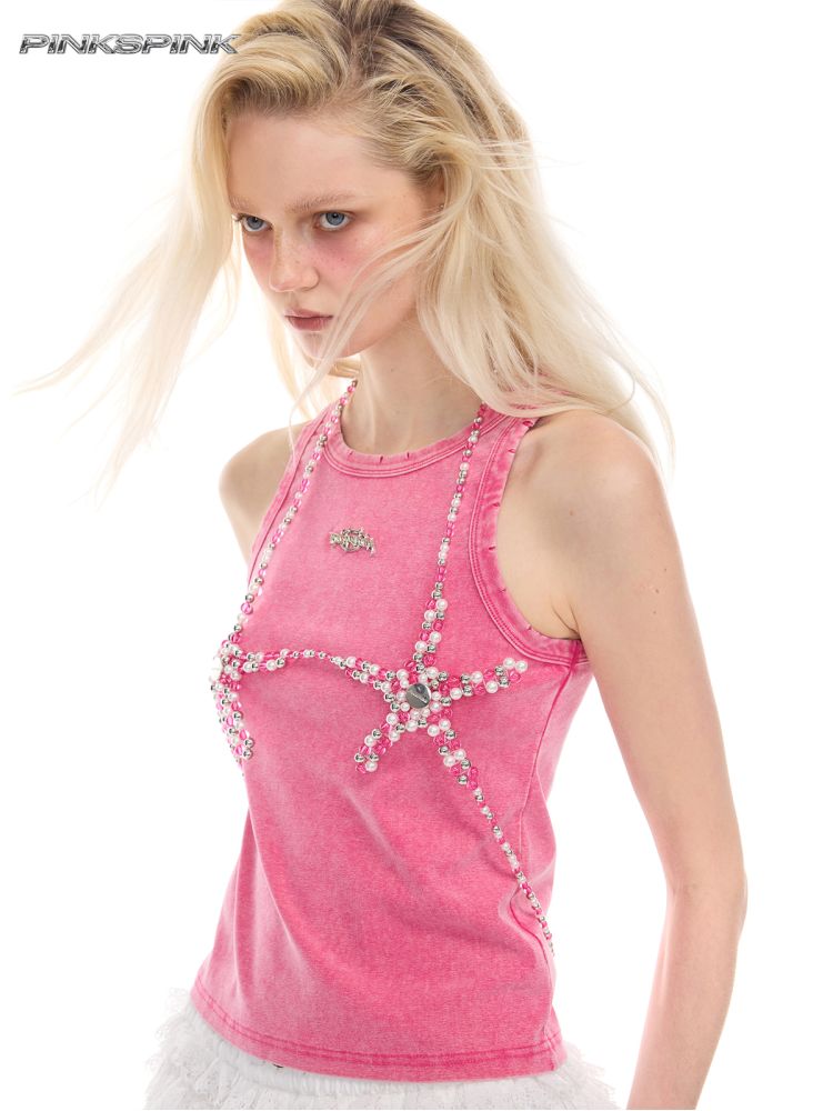 Rock ‘n’ roll sexy babe Y2K strapless top【s0000012975】