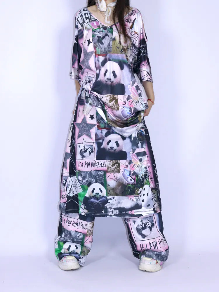 Panda Relaxed-Fit Wide-Leg Pants【s0000013976】