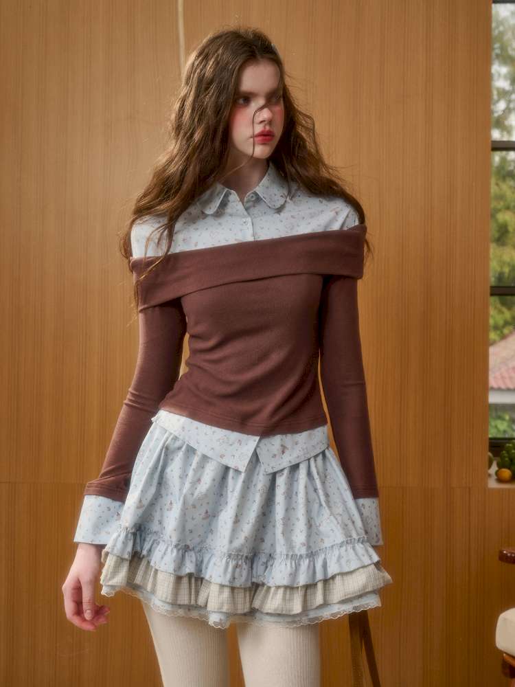 Tundra Patchwork Top Lace Skirt【s0000014881】