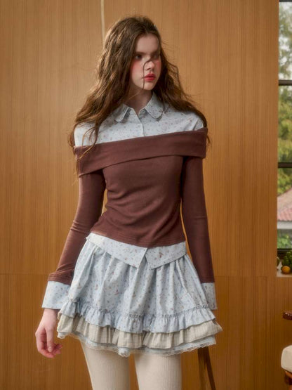 Tundra Patchwork Top Lace Skirt【s0000014881】