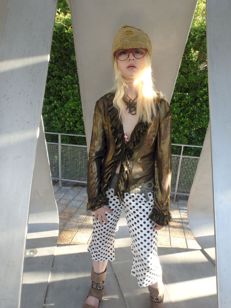 Metal antique bronze broken mesh cardigan【s0000013177】