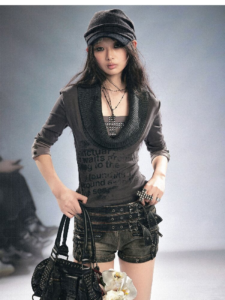 Graffiti Diamond Knitted Shirt【s0000016219】